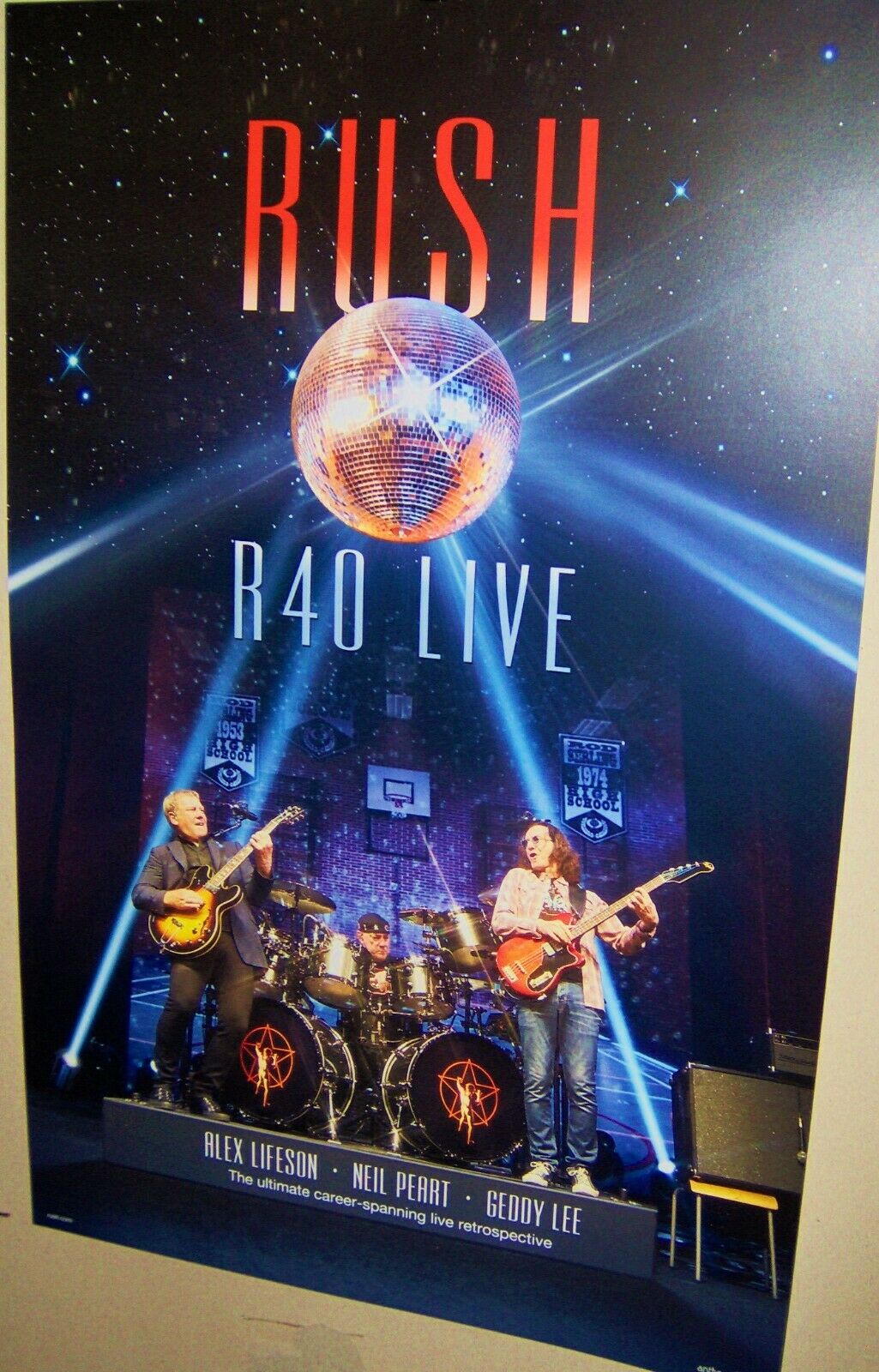 Rush R 40 Full Color Poster Neil Peart Geddy Lee Alex Lifeson 11 X 17 Inchs
