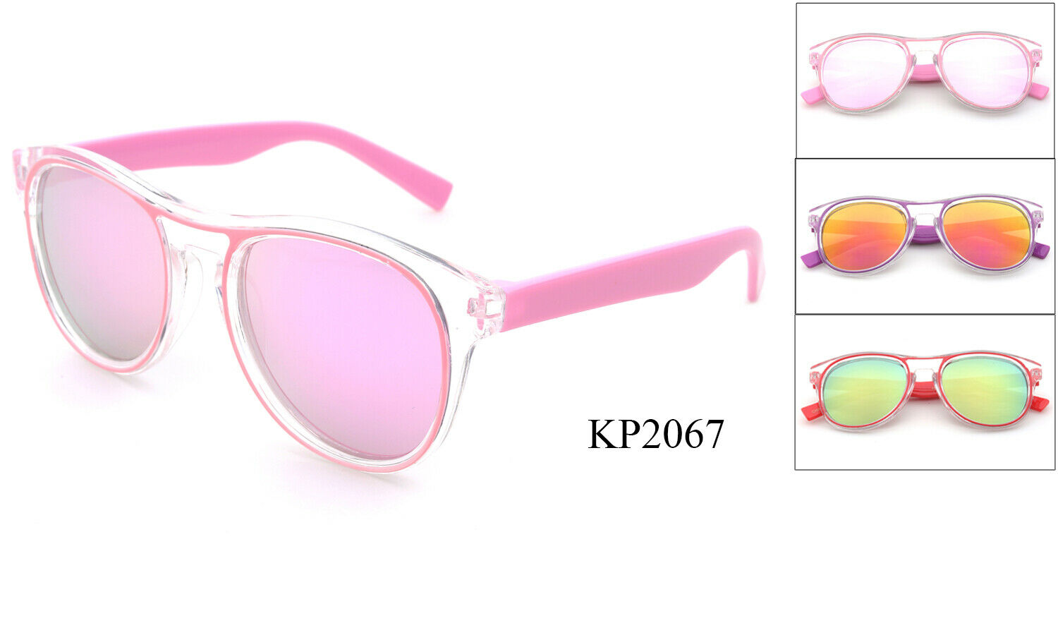 Kids Sunglasses Clear Frame Classic Boys Girls Eywear Two Tone Lead Free UV 100%