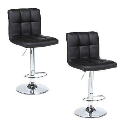 Set Of 2 Modern Bar Stools Leather Hydraulic Swivel Dinning Chair Pair Barstools
