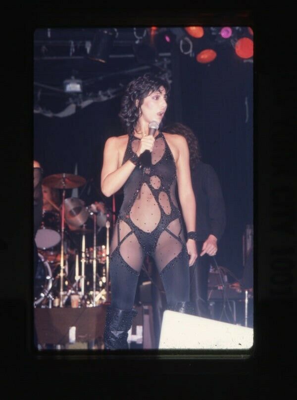 Cher Busty Bare Midriff Exotic Risque Concert Costume Original 35mm Transparency