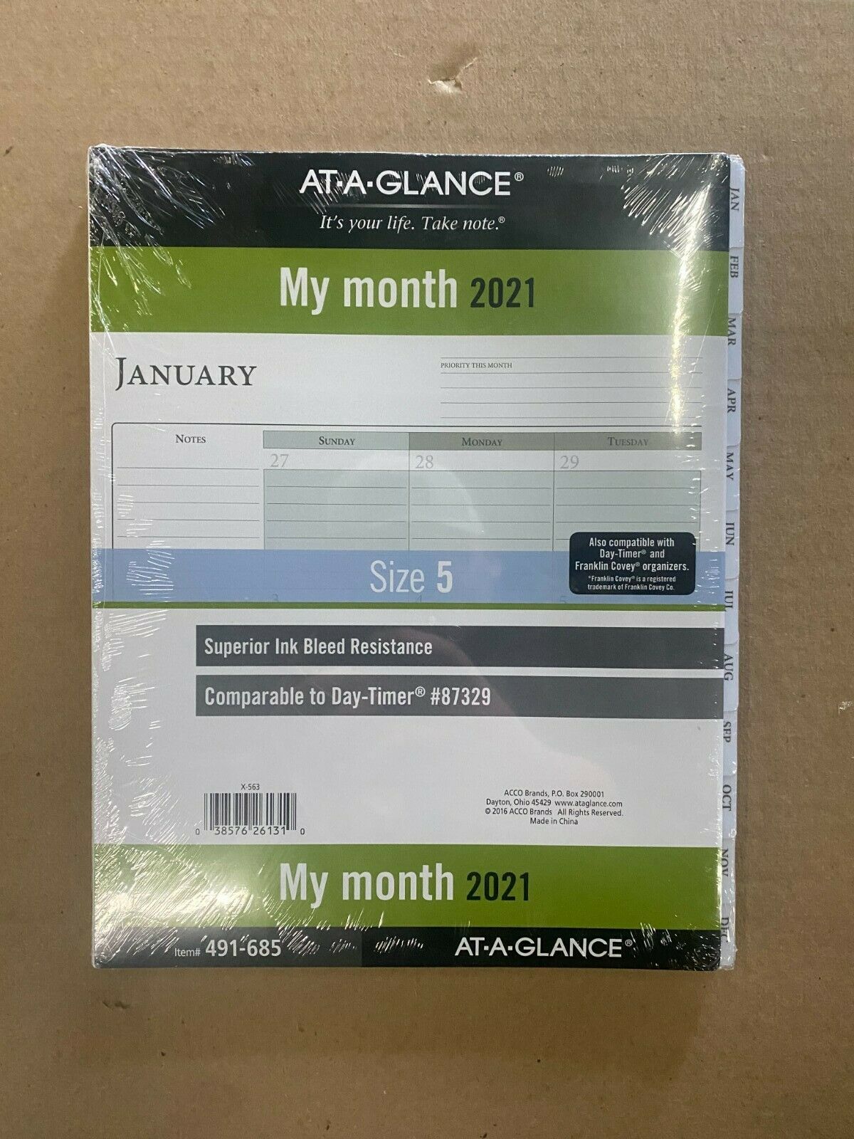 AT-A-GLANCE Monthly Planner Refill, 8-1/2