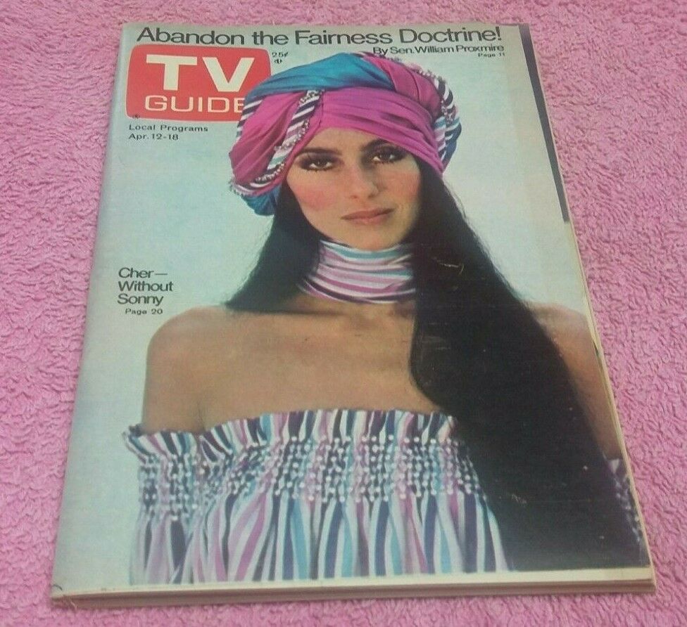 Vintage 1975 April12-18 Tv Guide Cher Without Sonny No Label