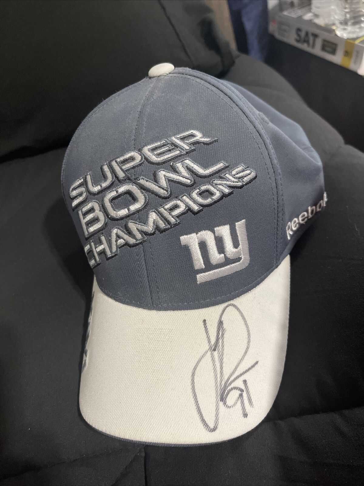 New York Giants Hat Signed By Justin Tuck