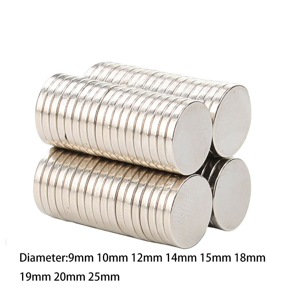 Neodymium Magnets Rare Earth Round Shape 9/10/12/15-25mm Dia Strong Craft Magnet
