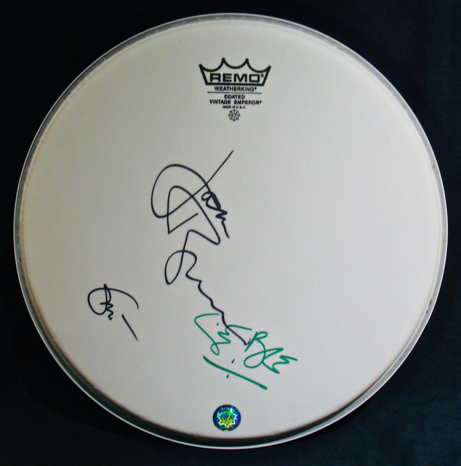 Cream~mega Rare Signed Drumhead By Eric Clapton~ginger Baker & Jack Bruce~w/coa