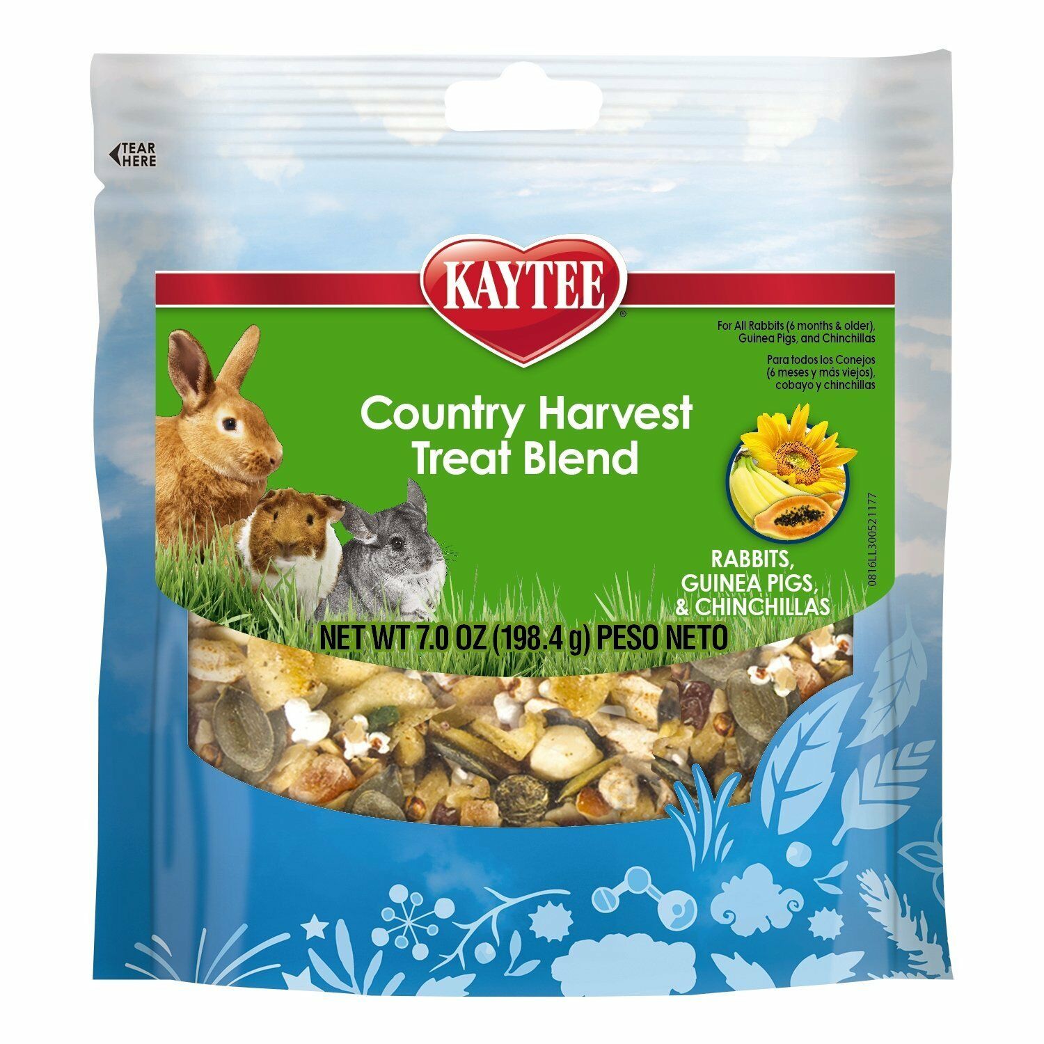 Kaytee Fiesta Country Harvest Blend Rabbit, Guinea Pig & Chinchilla Treats,7-oz