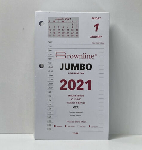 Brownline Daily Calendar Pad Refill C2R 6 x 3-1/2 Size #17 2021