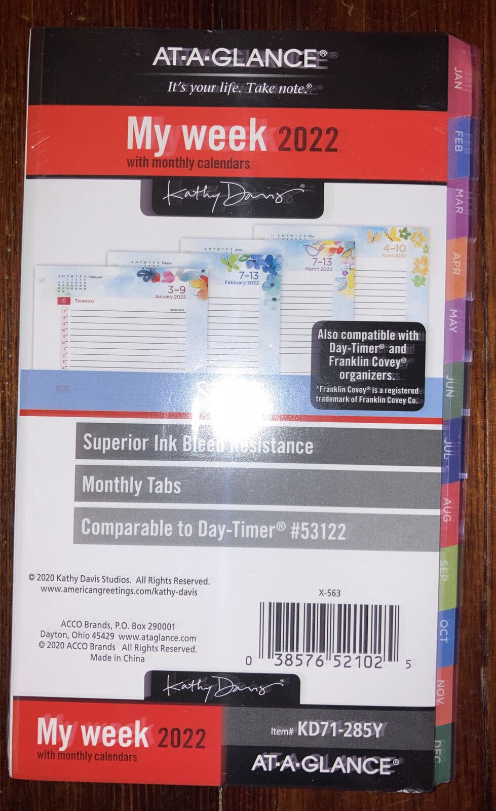2022 At-a-glance Weekly/monthly Planner Refill Size 3 Kathy Davis (kd71-285y)