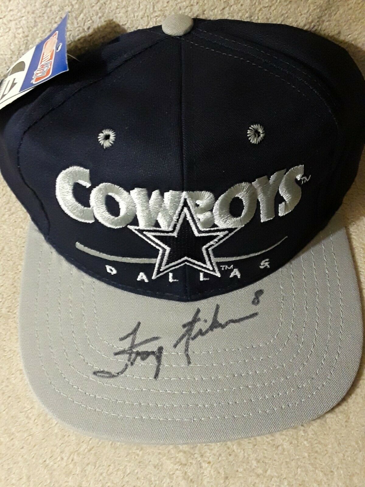 Troy Aikman Nfl Signed Autographed Nfl Dallas Cowboys Logo Athletic Cap/hat