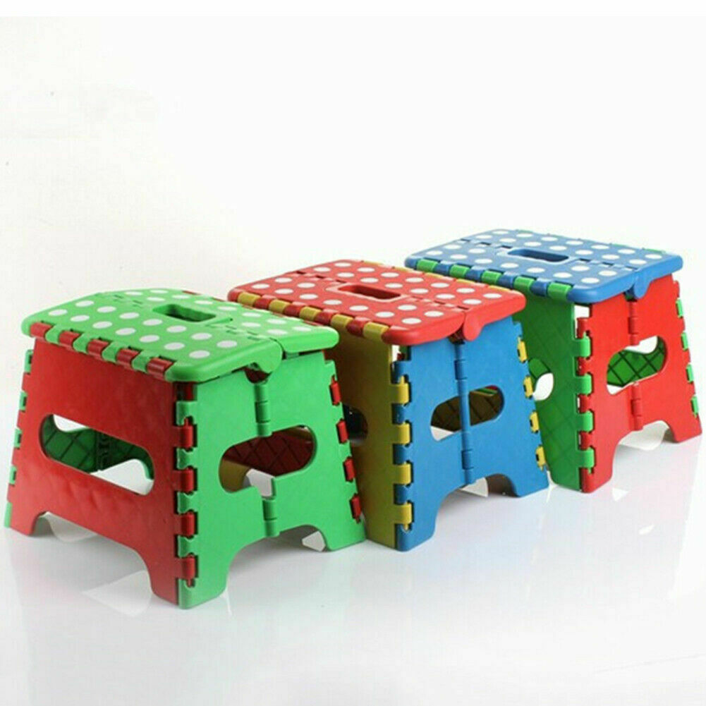 7" Collapsible Folding Plastic Kitchen Step Foot Stool W/ Handle -  Kids