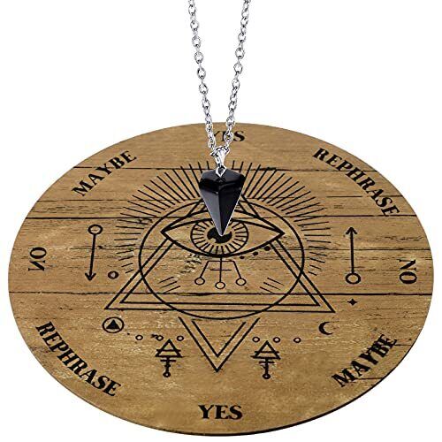 Wooden Pendulum Board Dowsing Divination Pendulum Witchcraft Altar Supplies w...