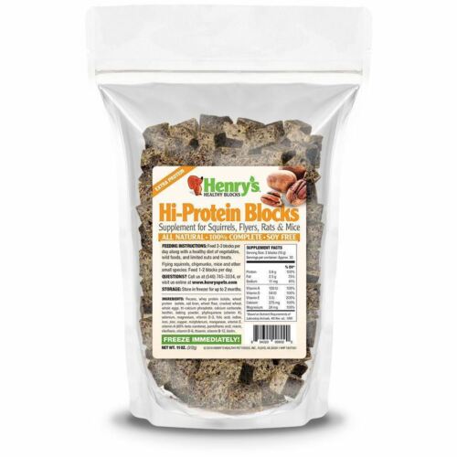 Henry's Hi-Protein Blocks - Food for Squirrels, Rats, Mice Baked Fresh to Order