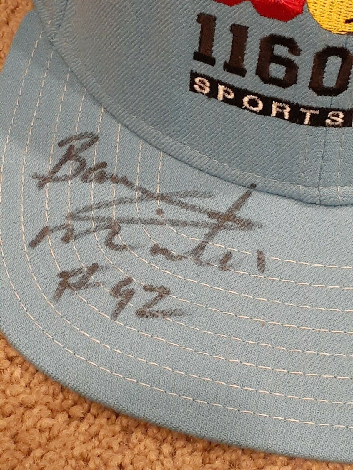 Chicago Bears Barry Minter #92 Autographed Hat Nfl Signed Vintage Score 1160 Am