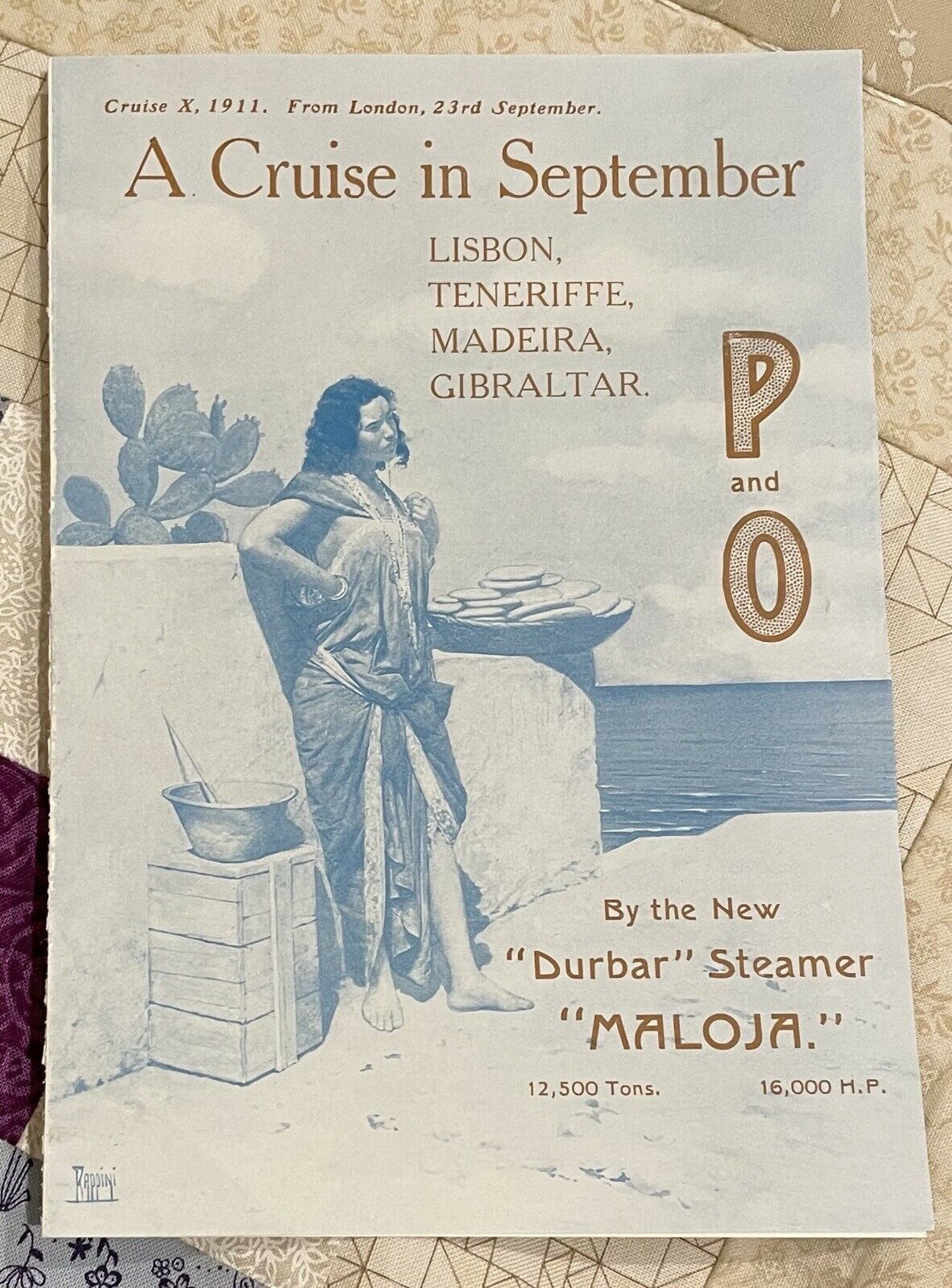 P And O Steamer “maloja” Flyer For September, 1911 Cruise.