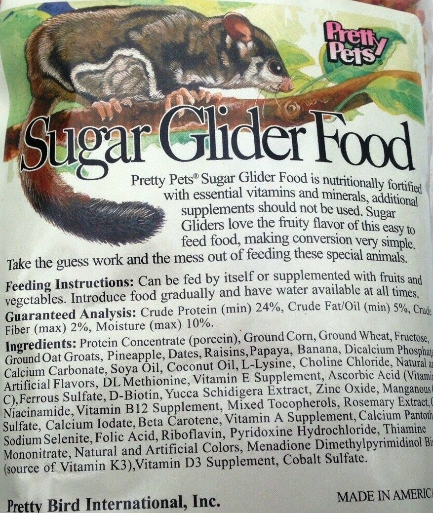 Pretty Pets Sugar Glider Pellets, Sugar Glider Food Sugarglider