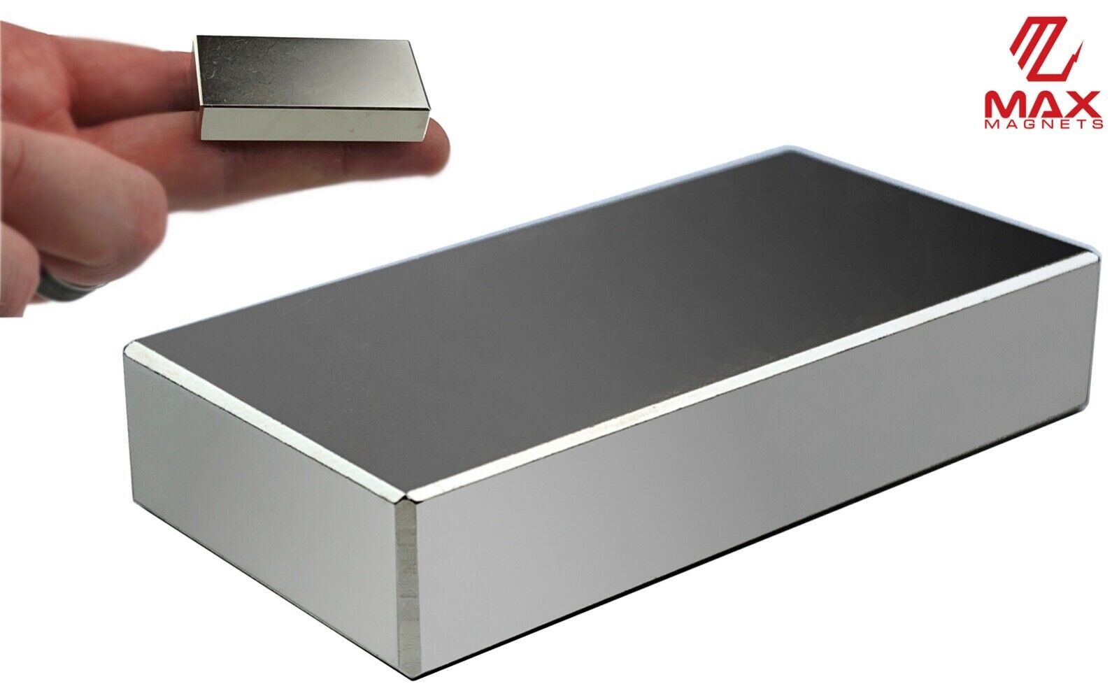 Max Magnets Super Strong N52 Neodymium Large Block Magnet 2"x1"x3/8" Rare Earth