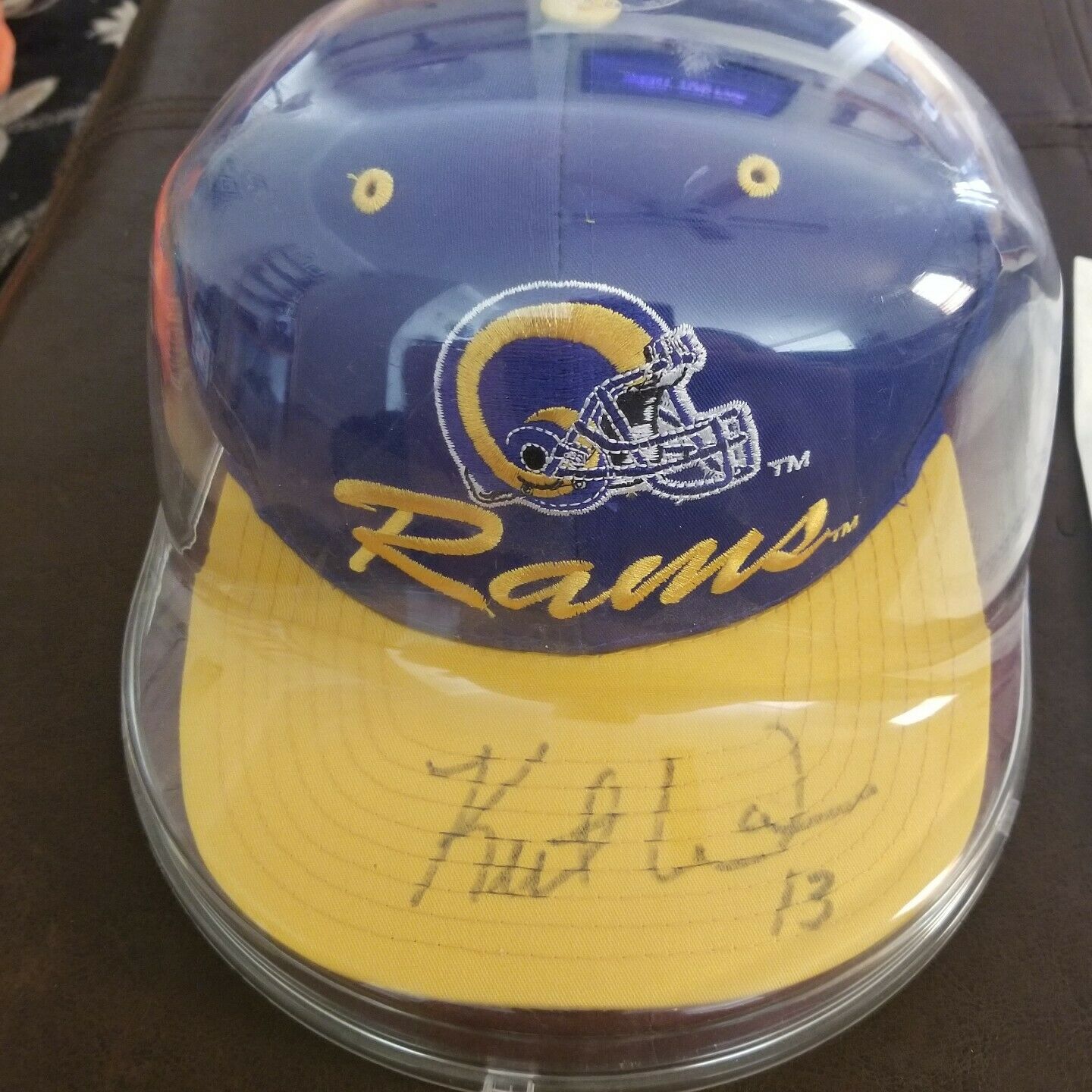 Kurt Warner Autographed/signed Hat Coa St. Louis Rams La Los Angeles