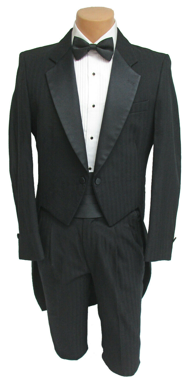 Men's Black Raffinati Tuxedo Tailcoat with Pants Wedding Prom Mason 40L 34W
