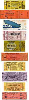 10 1970 - 80  Led Zeppelin Unused Full Rock Concert Tickets Zozo + Bonus Reprint