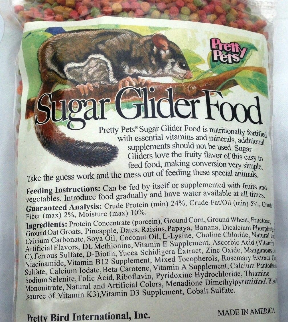 Sugar Glider Food Pretty Pets Sugar Glider Pellets, Sugarglider