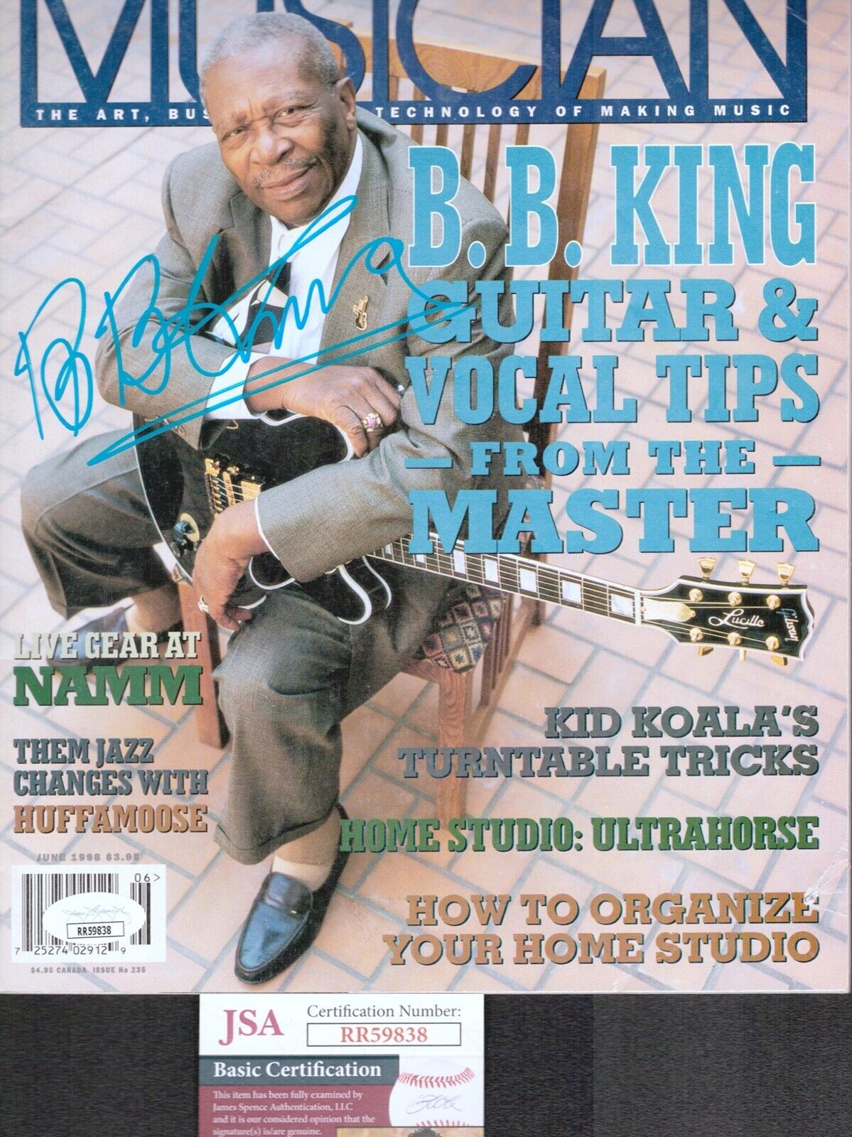 B.B. KING Signed Autograph Musician Magazine JSA COA Blues Music