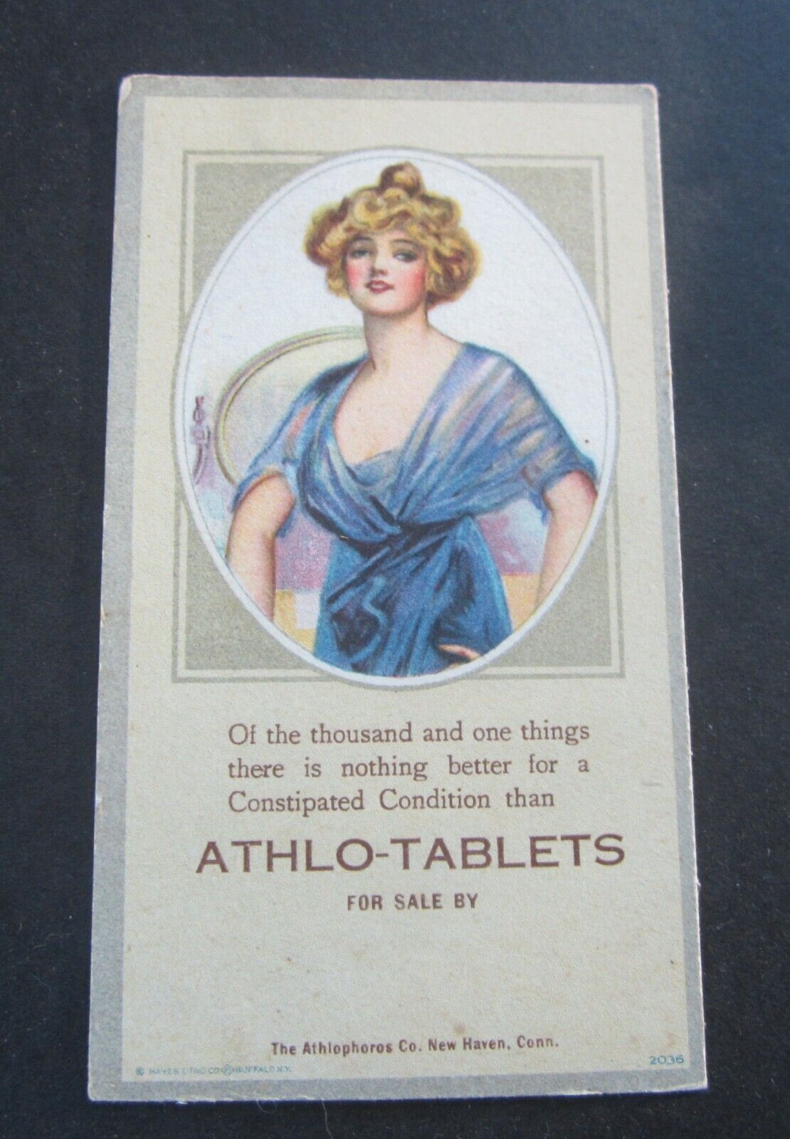 Old Vintage 1920's - Athlo Tablets Medicine Advertising Blotter - Athlophoros Co