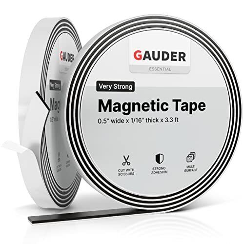 GAUDER Magnetic Tape Extremely Self Adhesive (0.5 Inch x 3.3 Feet) | Magnetic...