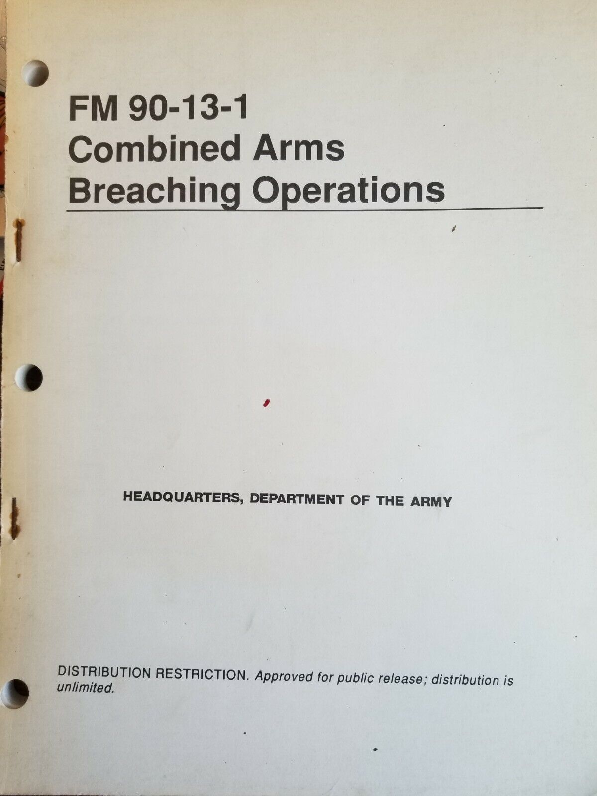 Fm 90-13-1 Combined Arms Breaching Operations, 28 February 1991