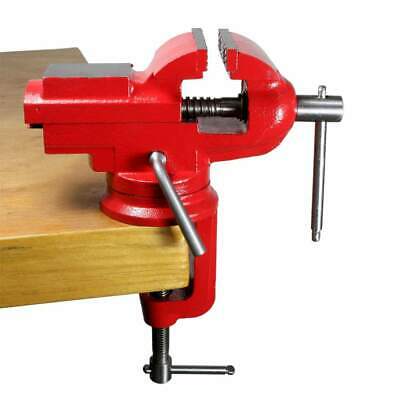 2-1/2" Clamp-on Bench Vise With Anvil And 360° Locking Swivel Base