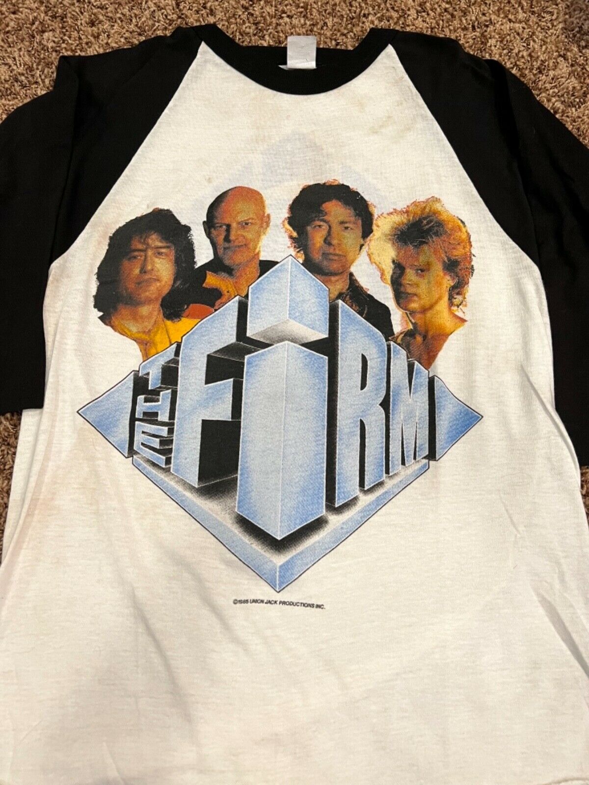 Vintage THE FIRM 1985 Concert Tour 3/4 Jersey Shirt Jimmy Page Led Zeppelin